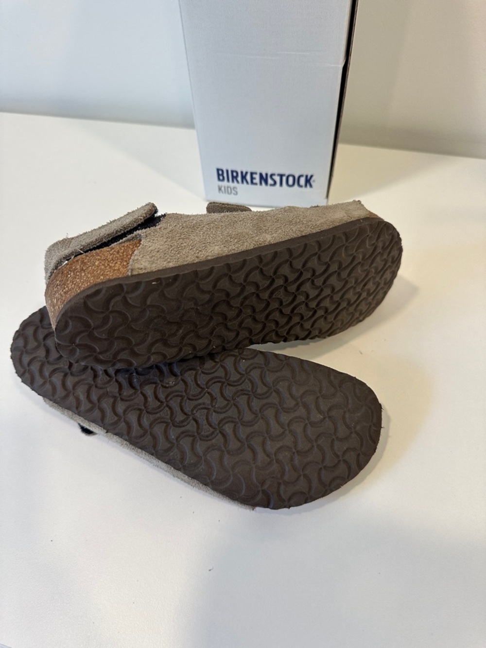Birkenstock Taupe Suede Two-Strap Kids Sandal - Picture 4 of 5